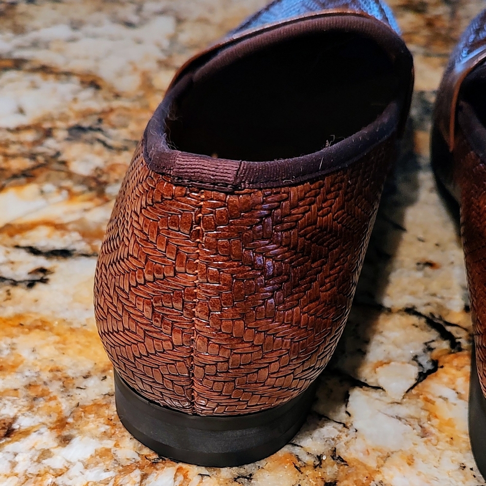 Men's Meijiana brown weave design loafers, size 12 preowned, very good condition - Picture 9 of 15